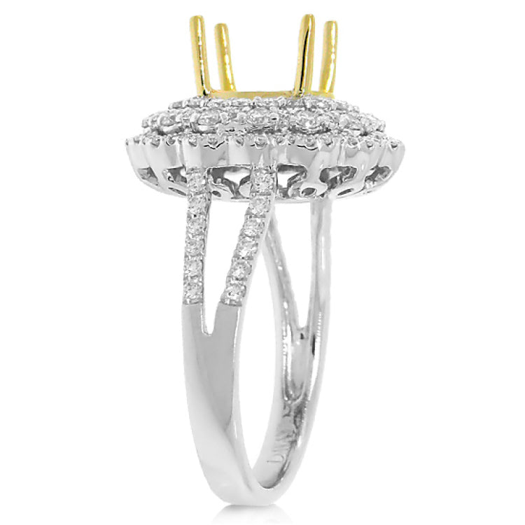 0.92ct 18k Two-tone Gold Diamond Semi-mount Ring