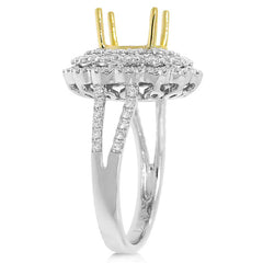 0.92ct 18k Two-tone Gold Diamond Semi-mount Ring