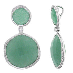 0.18ct Diamond & 22.94ct Aventurine 14k White Gold Pendant