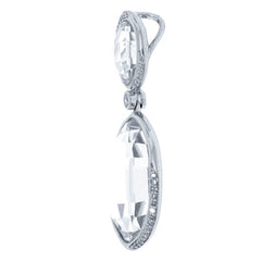 0.18ct Diamond & 23.73ct White Topaz 14k White Gold Pendant