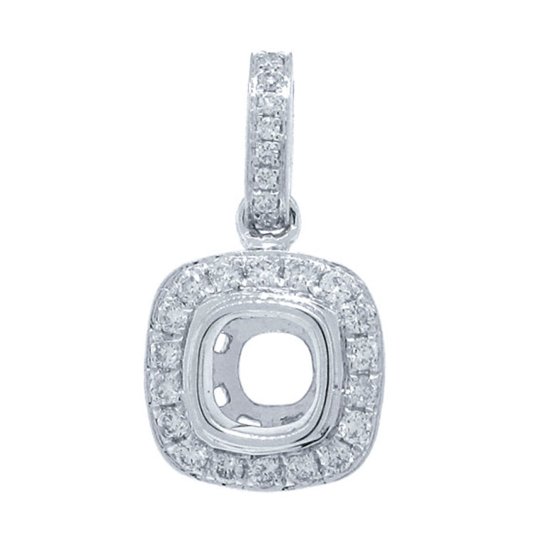 0.19ct 14k White Gold Diamond Semi-mount Pendant