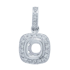 0.19ct 14k White Gold Diamond Semi-mount Pendant
