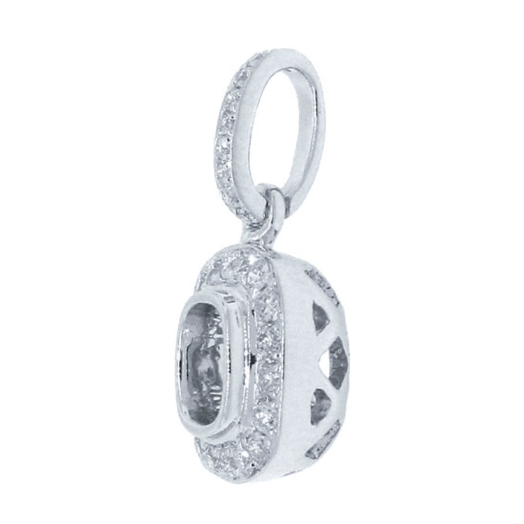 0.19ct 14k White Gold Diamond Semi-mount Pendant