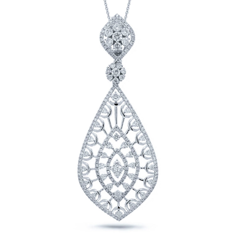 2.25ct 14k White Gold Diamond Pendant