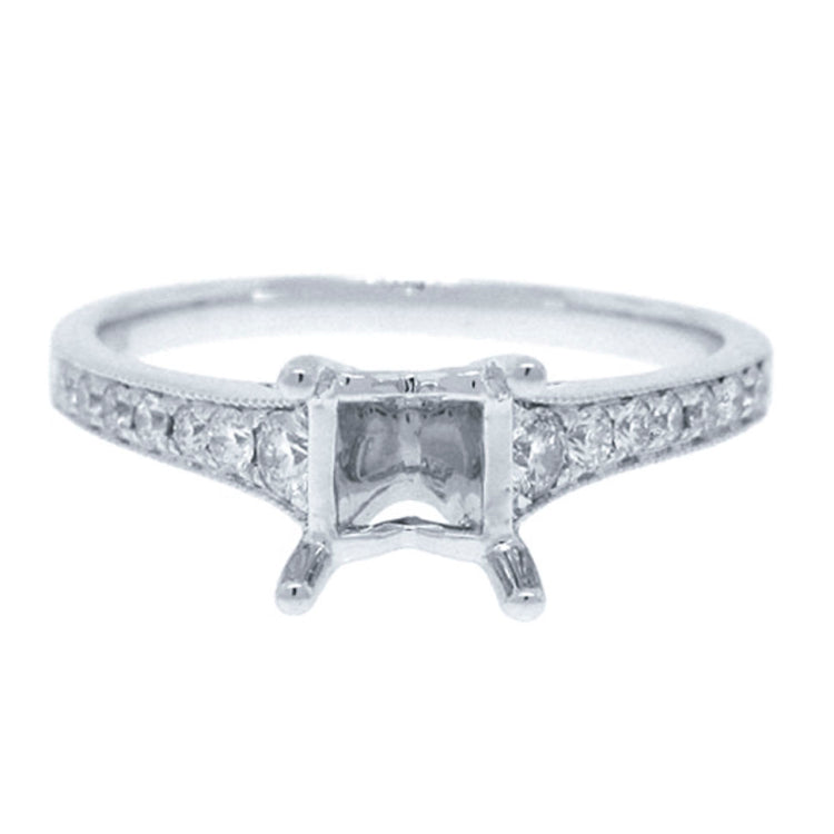 0.27ct 18k White Gold Diamond Semi-mount Ring