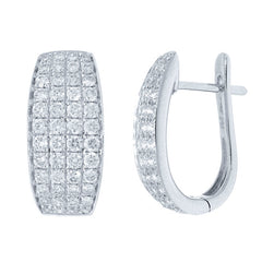 1.16ct 14k White Gold Diamond Pave Huggie Earring