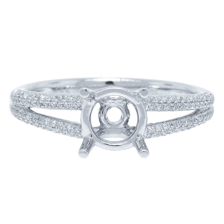 0.19ct 18k White Gold Diamond Semi-mount Ring
