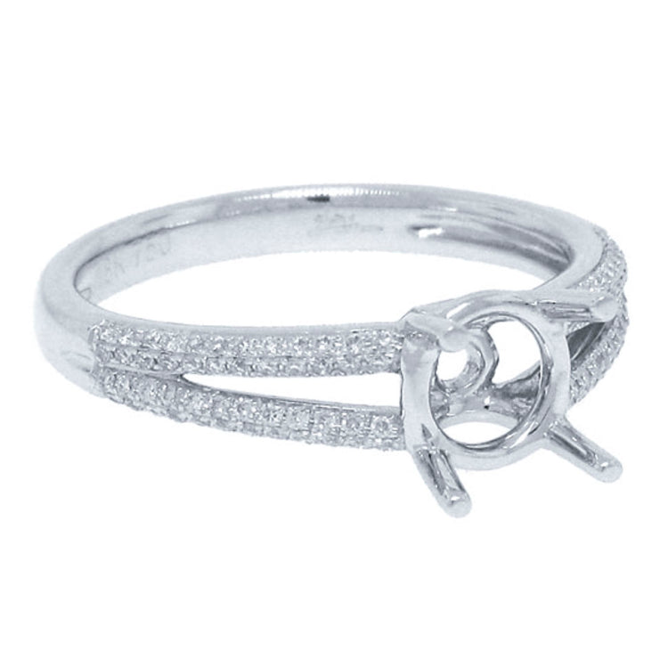 0.19ct 18k White Gold Diamond Semi-mount Ring