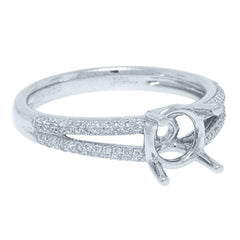 0.19ct 18k White Gold Diamond Semi-mount Ring