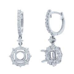 0.71ct 18k White Gold Diamond Semi-mount Earring
