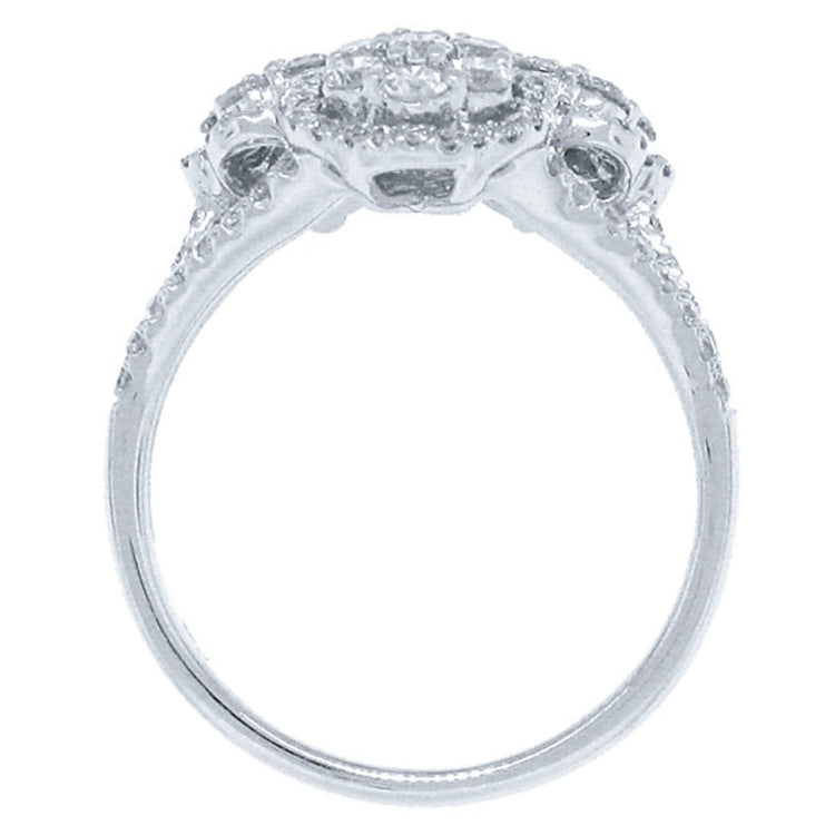 1.09ct 14k White Gold Diamond Flower Ring
