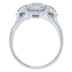 1.09ct 14k White Gold Diamond Flower Ring