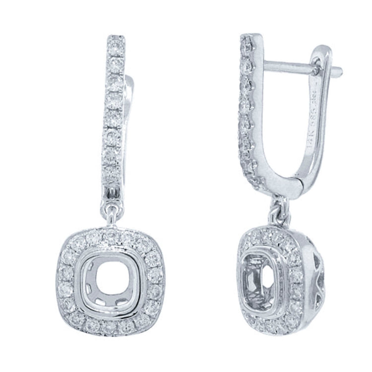 0.53ct 14k White Gold Diamond Semi-mount Earring