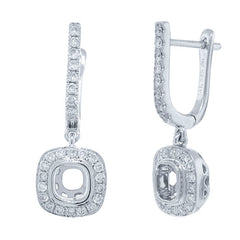 0.53ct 14k White Gold Diamond Semi-mount Earring