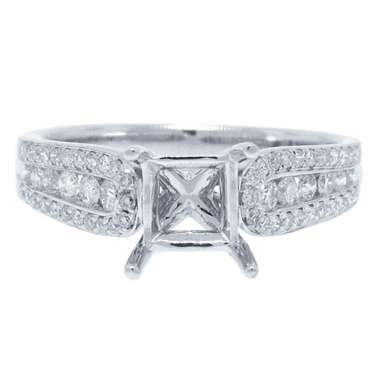 0.42ct 18k White Gold Diamond Semi-mount Ring