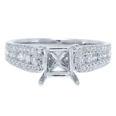 0.42ct 18k White Gold Diamond Semi-mount Ring
