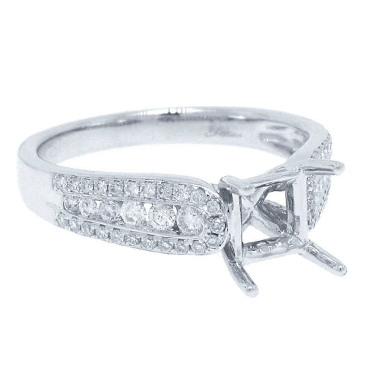0.42ct 18k White Gold Diamond Semi-mount Ring