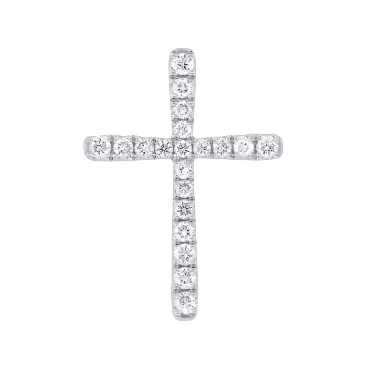 0.21ct 14k White Gold Diamond Cross Necklace