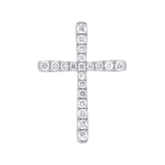 0.21ct 14k White Gold Diamond Cross Necklace