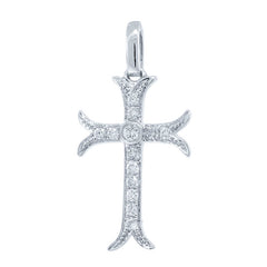 0.15ct 14k White Gold Diamond Cross Necklace