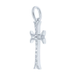 0.15ct 14k White Gold Diamond Cross Necklace