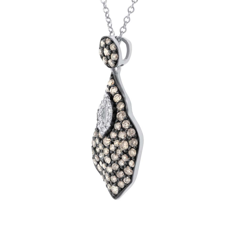 0.93ct 14k White Gold White & Champagne Diamond Pendant