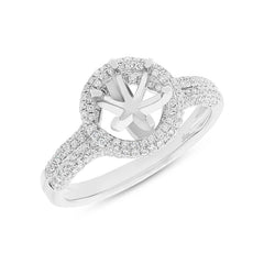 0.68ct 18k White Gold Diamond Semi-mount Ring