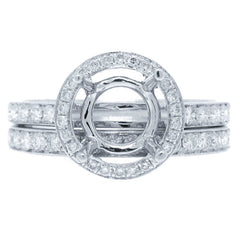 0.91ct 18k White Gold Diamond Semi-mount Ring 2-pc