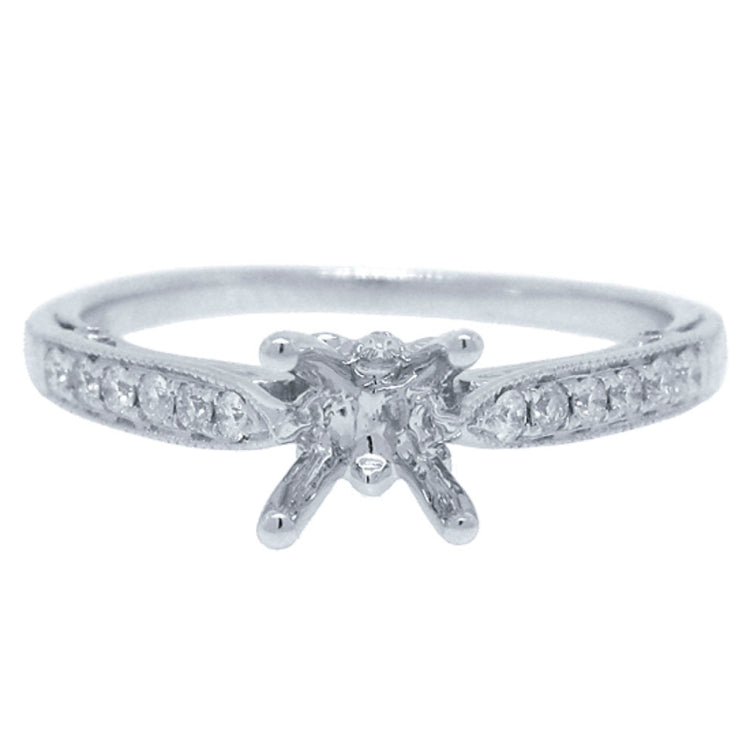 0.18ct 18k White Gold Diamond Semi-mount Ring