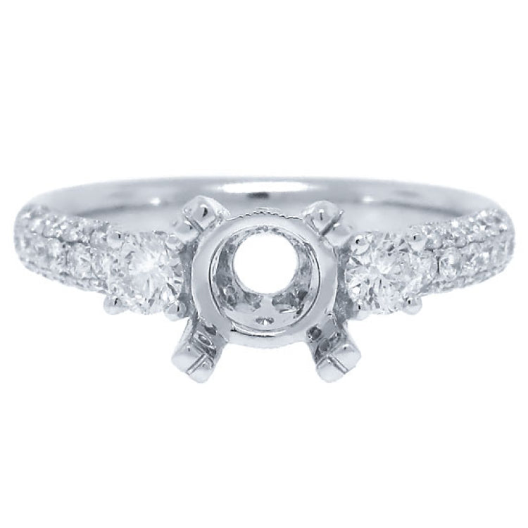 0.76ct 18k White Gold Diamond Semi-mount Ring