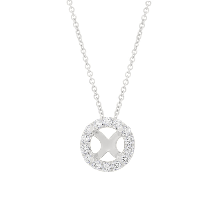 0.21ct 14k White Gold Diamond Semi-mount Pendant