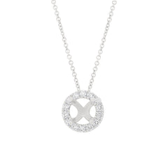 0.21ct 14k White Gold Diamond Semi-mount Pendant