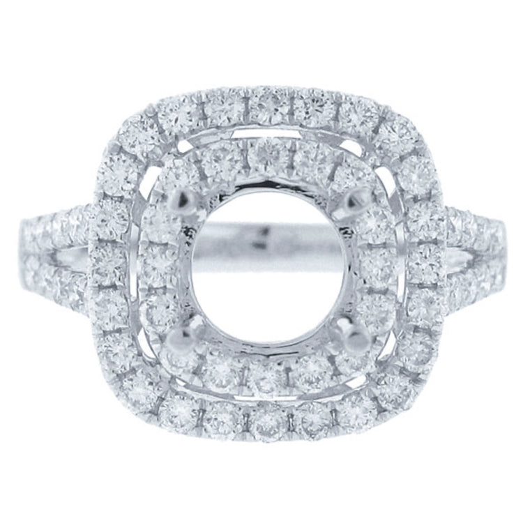 0.89ct 18k White Gold Diamond Semi-mount Ring