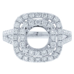 0.89ct 18k White Gold Diamond Semi-mount Ring