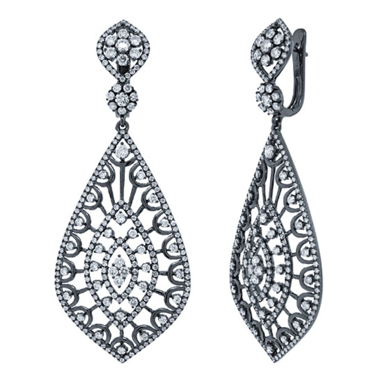 4.14ct 14k Black Rhodium Diamond Earring