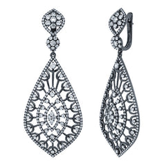 4.14ct 14k Black Rhodium Diamond Earring