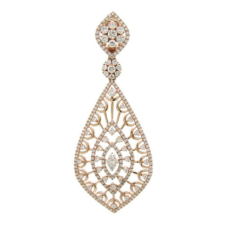 2.25ct 14k Rose Gold Diamond Pendant
