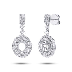 1.24ct 18k White Gold Diamond Semi-mount Earring