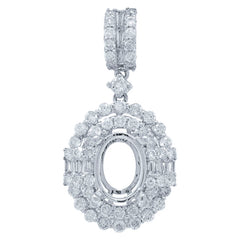 0.74ct 18k White Gold Diamond Semi-mount Pendant