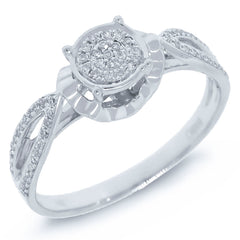 0.15ct 14k White Gold Diamond Pave Lady's Ring