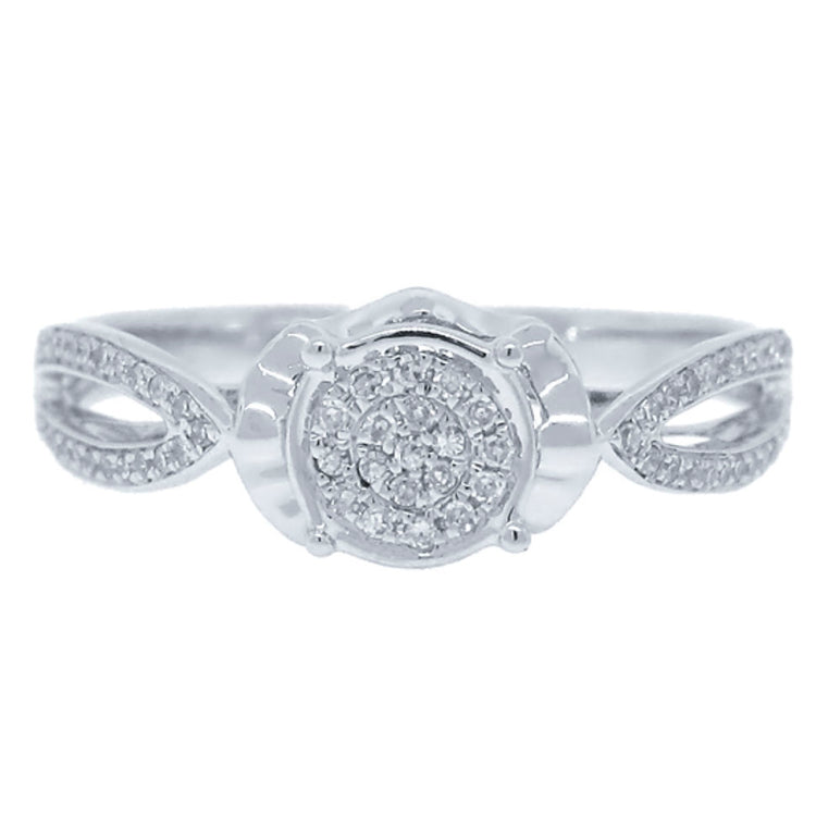 0.15ct 14k White Gold Diamond Pave Lady's Ring