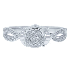 0.15ct 14k White Gold Diamond Pave Lady's Ring