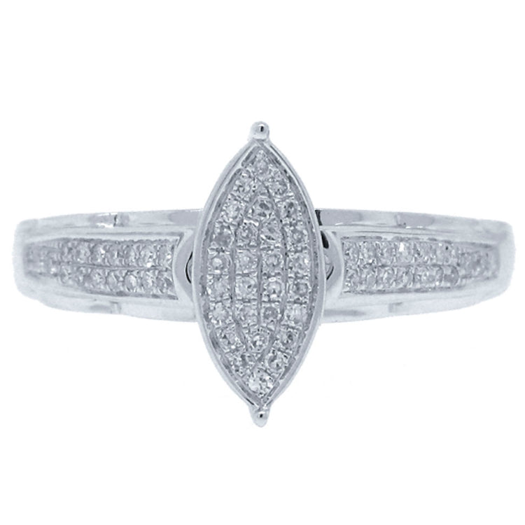 0.16ct 14k White Gold Diamond Pave Lady's Ring