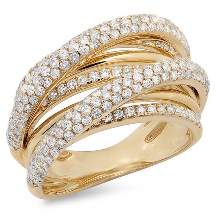 1.75ct 14k Yellow Gold Diamond Bridge Ring