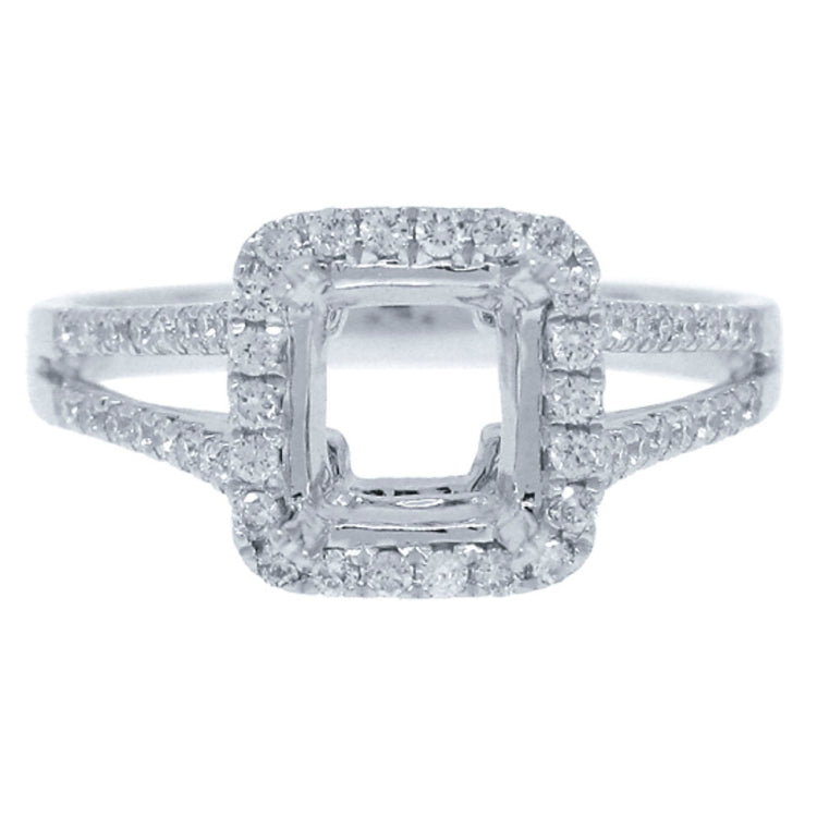 0.46ct 14k White Gold Diamond Semi-mount Ring