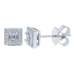 0.09ct 14k White Gold Diamond Semi-mount Earring