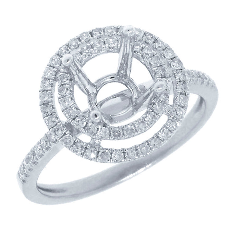 0.37ct 14k White Gold Diamond Semi-mount Ring