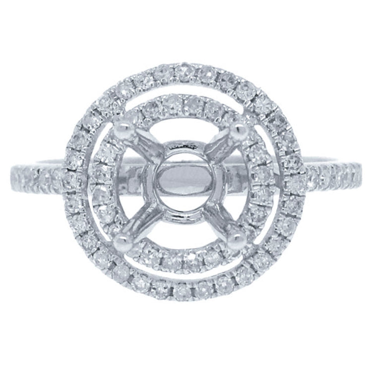 0.37ct 14k White Gold Diamond Semi-mount Ring