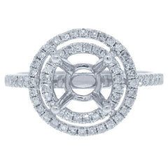 0.37ct 14k White Gold Diamond Semi-mount Ring