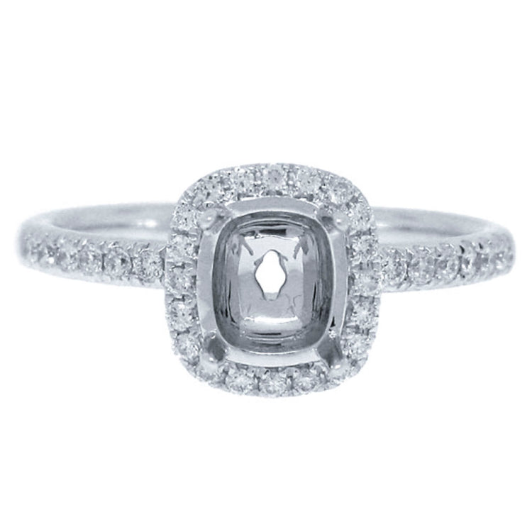 0.22ct 14k White Gold Diamond Semi-mount Ring